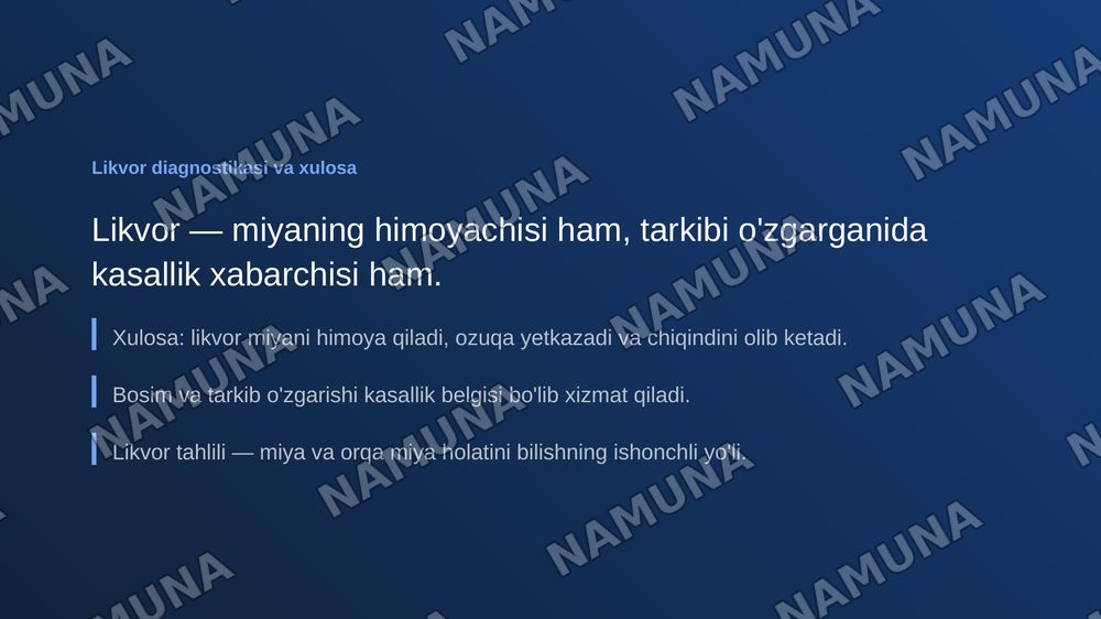 Likvor — zamonaviy taqdimot, 7-slayd