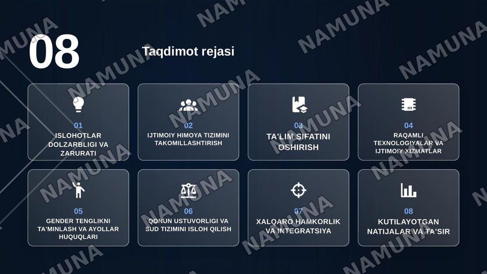 Oʻzbekistonda ijtimoiy islohotlarning yangi bosqichga koʻtarilishi — zamonaviy taqdimot, 2-slayd