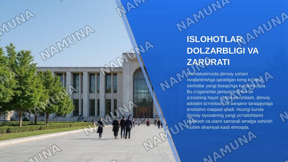 Oʻzbekistonda ijtimoiy islohotlarning yangi bosqichga koʻtarilishi — zamonaviy taqdimot, 3-slayd
