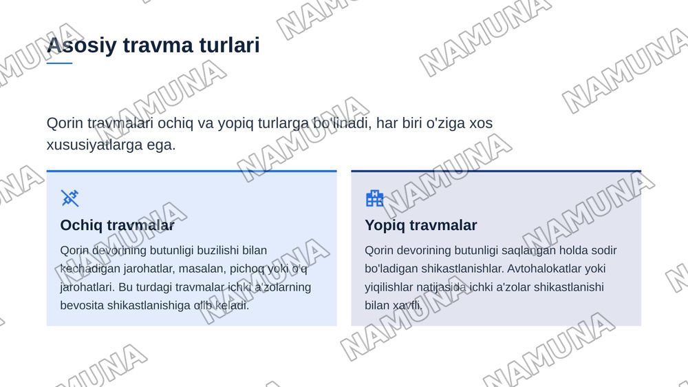 Qorin bõshligi azolarining travmalari — zamonaviy taqdimot, 4-slayd