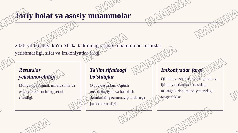 Afrika mamlakatlarida ta'lim- tarbiya jarayonlari — zamonaviy taqdimot, 4-slayd