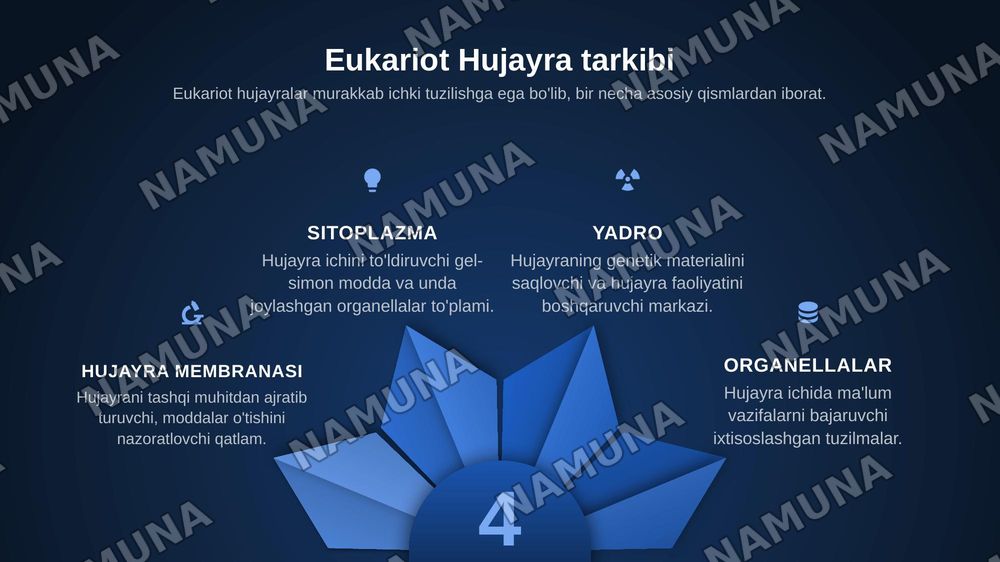 Hujayraning tuzilishi — zamonaviy taqdimot, 5-slayd