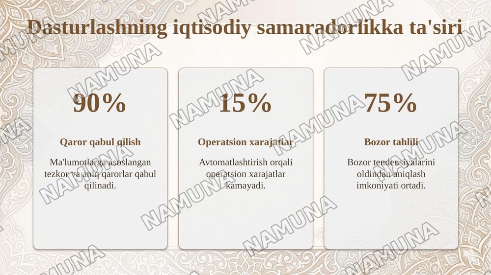 Iqtisodiy muammolarni hal qilish uchun zamonaviy dasturlash tillaridan foydalanish — taqdimot, 8-slayd