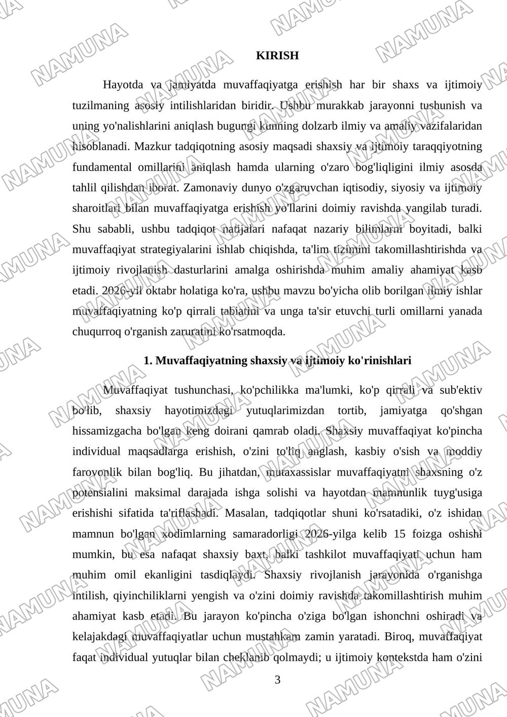 Hayotda va jamiyatda muvaffaqiyatga erishishning mustahkam asoslari — mustaqil ish, 3-varaq