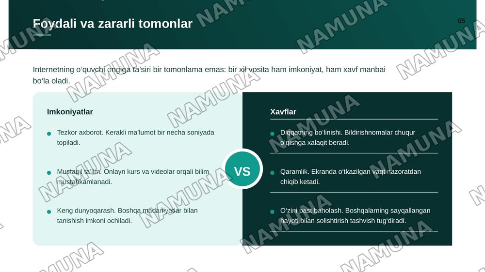 Internet va ijtimoiy tarmoqlarning o‘quvchilar ongiga psixologik ta‘siri — zamonaviy taqdimot, 6-slayd