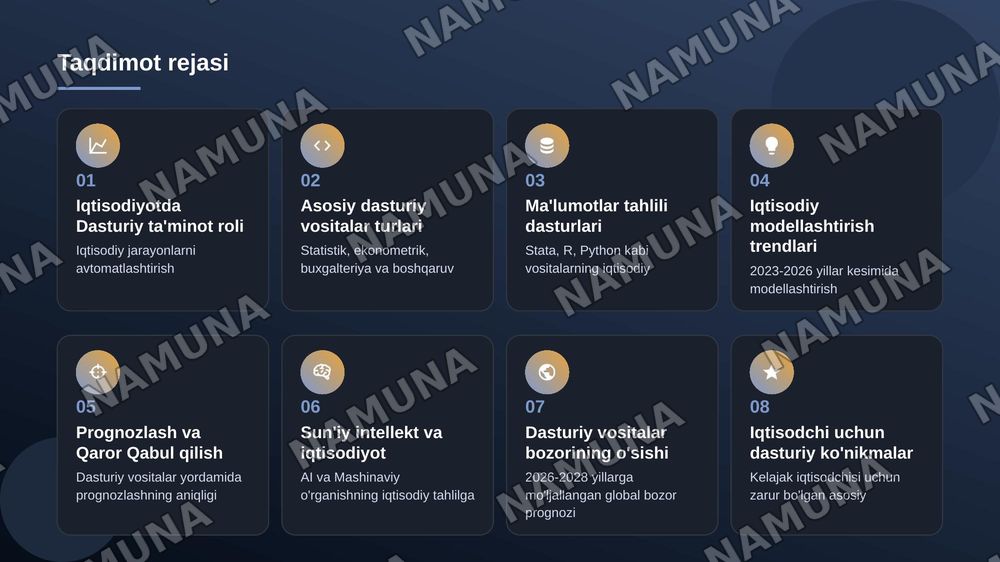 Iqtisodiyotda foydalanadigan dasturiy vositalar — zamonaviy taqdimot, 2-slayd