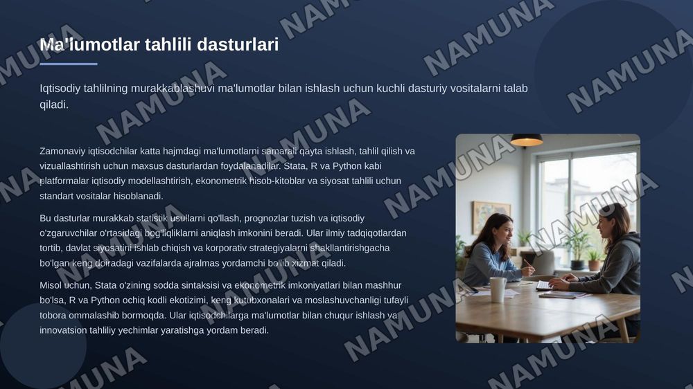 Iqtisodiyotda foydalanadigan dasturiy vositalar — zamonaviy taqdimot, 5-slayd
