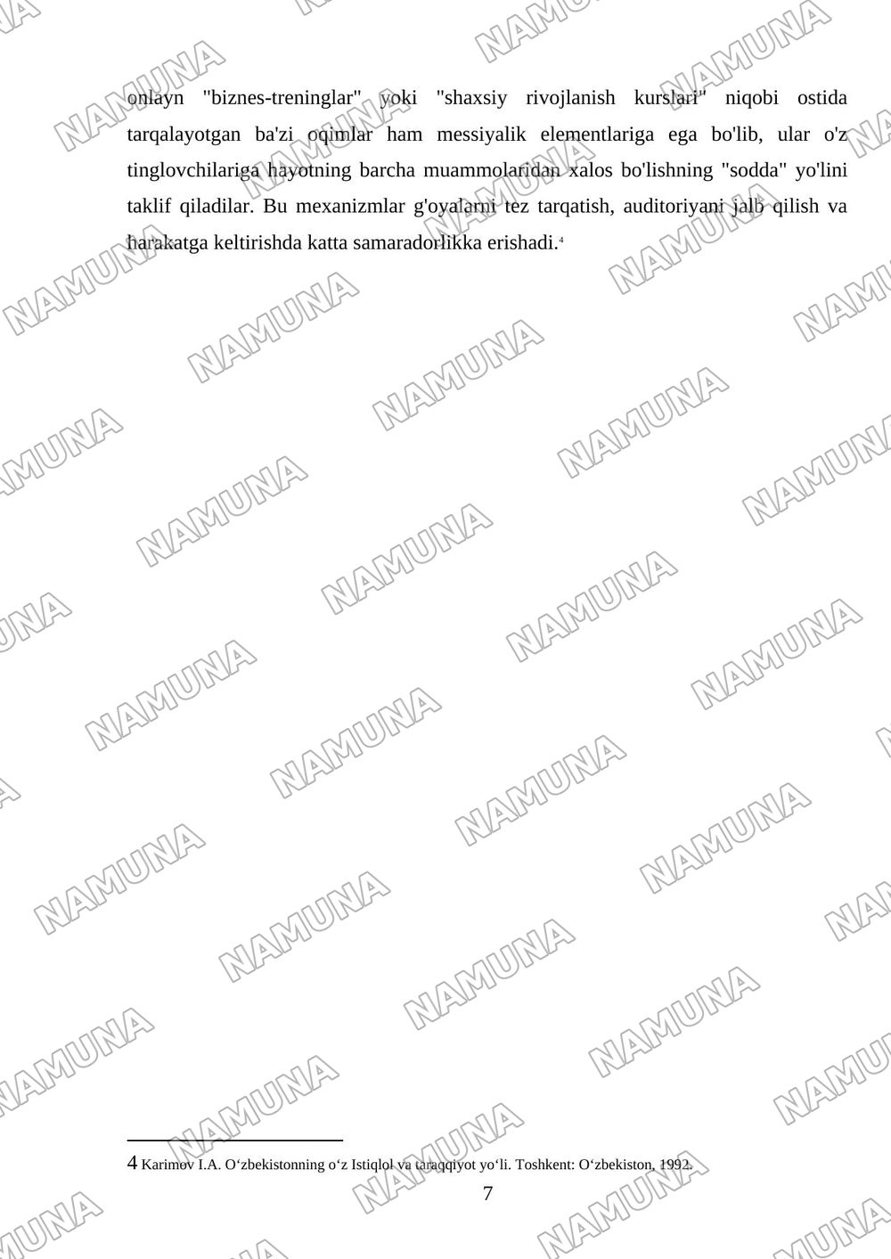 XX XXI asrlarda messiyalikning harakatlanish shakllari — mustaqil ish, 7-varaq