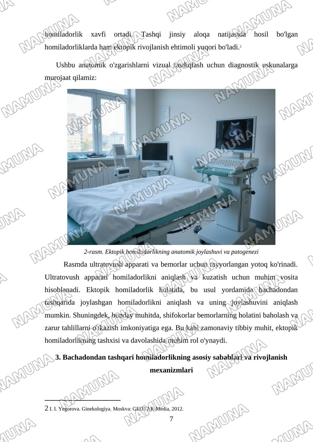 Bachadondan tashqari homiladorlik. Sabablari. Bachadondan tashqari homiladorlik turlari. Tashxislash va tekshirish usullari. — mustaqil ish, 7-varaq