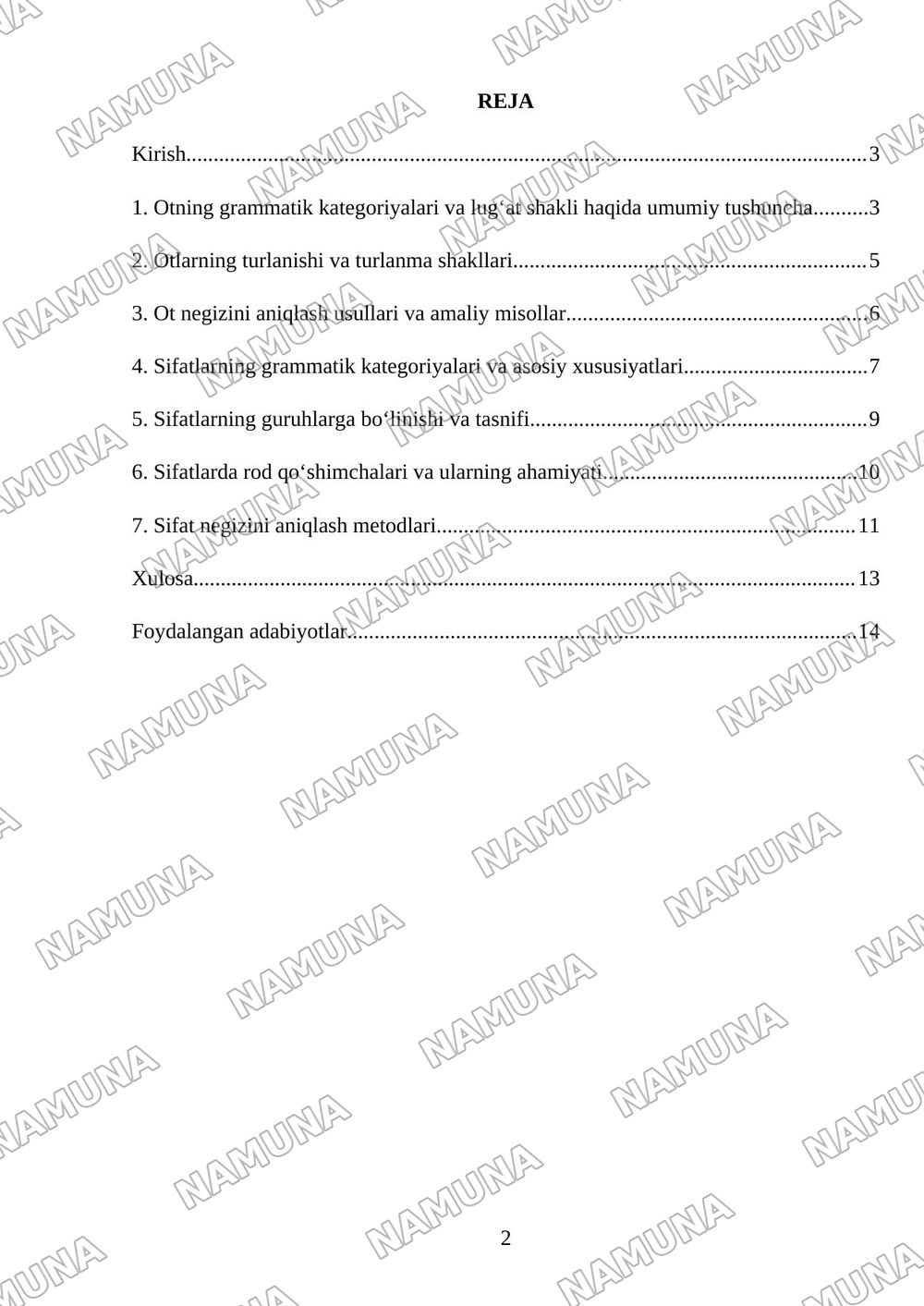 1. Otning grammatik kategoriyalari,lugʻat shakli haqida tushuncha,otlarning turlanishi,negizini aniqlash. 2. Sifatlarning grammatik kategoriyalari,guruhlarga boʻlinishi,rod qoʻshimchalari, negizini an — mustaqil ish, 2-varaq