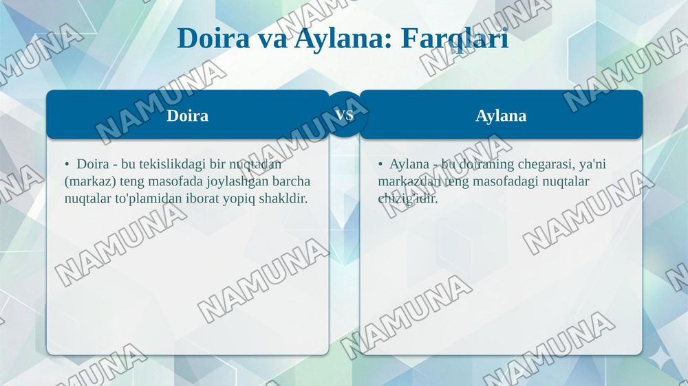 Doira va aylana — taqdimot, 4-slayd
