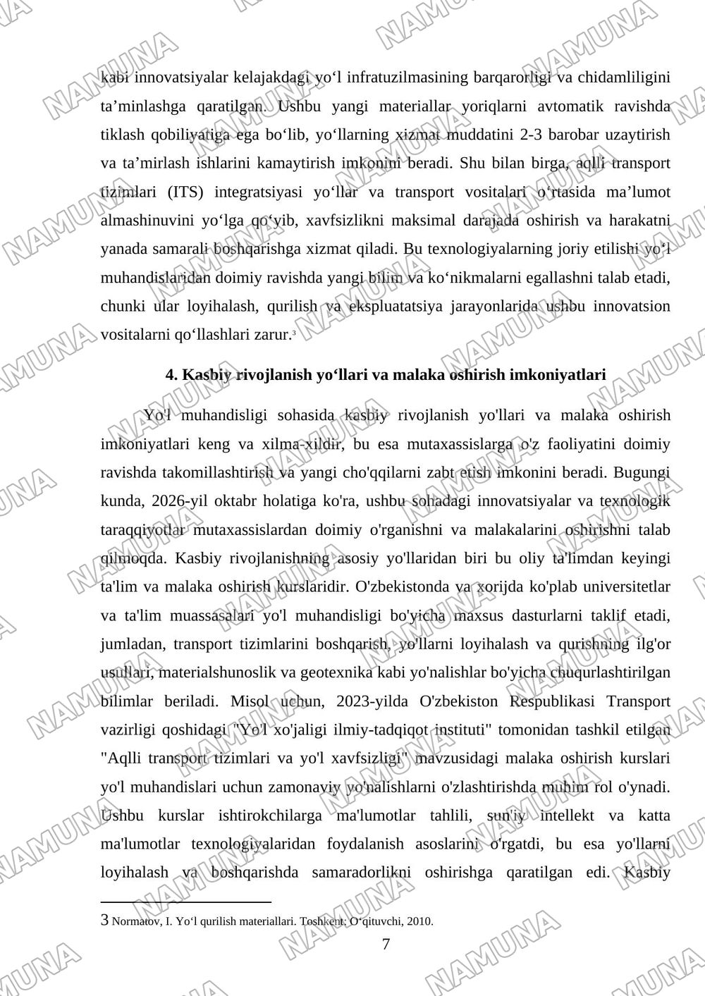 Yoʻl muhandisligi kasblari va ish beruvchilar xaritasi - individual infografika. — mustaqil ish, 7-varaq