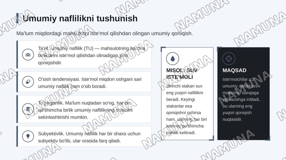 Istemolchilarning hatti-harakati
1.Befarqlik egri chizig'i
2.Normativ va positiv tahlil
3.Umumiy naflilik va chekli naflilik — zamonaviy taqdimot, 6-slayd