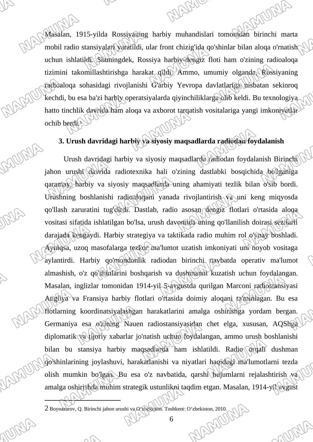 Radio va uning paydo boʻlishi 1jahon urishida unga boʻlgan talab — referat, 6-varaq
