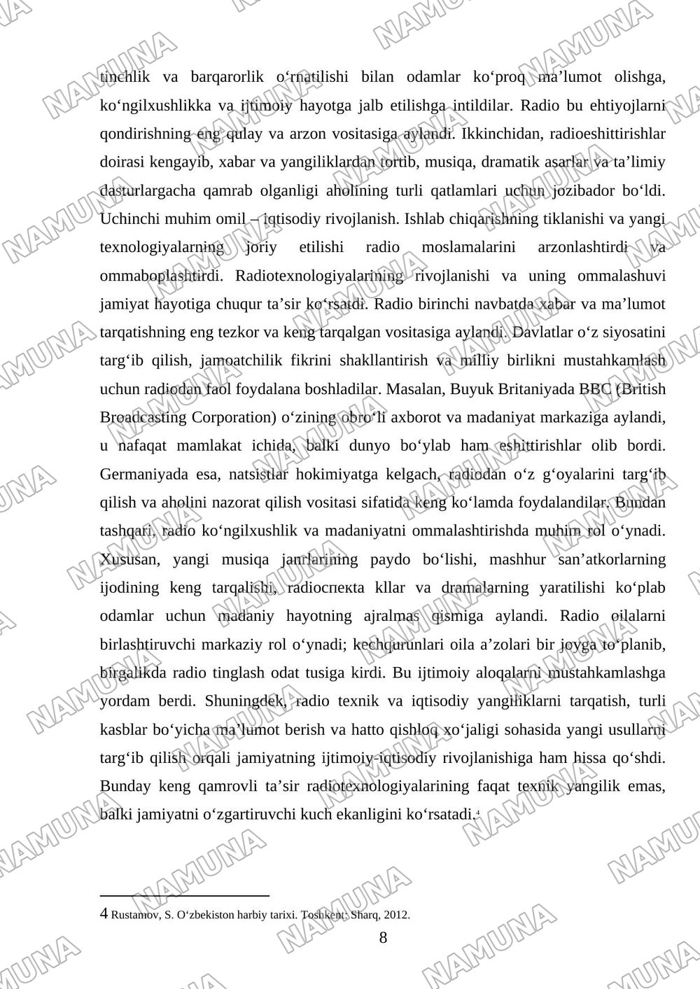 Radio va uning paydo boʻlishi 1jahon urishida unga boʻlgan talab — referat, 8-varaq