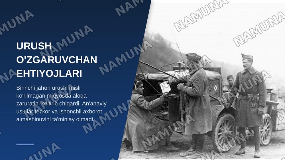 Radio va uning paydo boʻlishi 1jahon urishida unga boʻlgan talab — zamonaviy taqdimot, 3-slayd