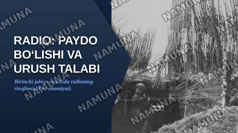 Radio va uning paydo boʻlishi 1jahon urishida unga boʻlgan talab — zamonaviy taqdimot