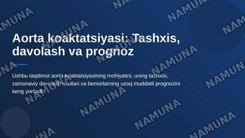 Aorta koaktatsiyasi — zamonaviy taqdimot