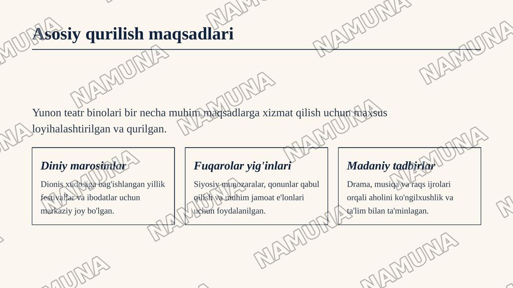 Qadimgi Yunonistonda teatr binolari qanday maqsadlarda qurilgan va tavsif — zamonaviy taqdimot, 5-slayd