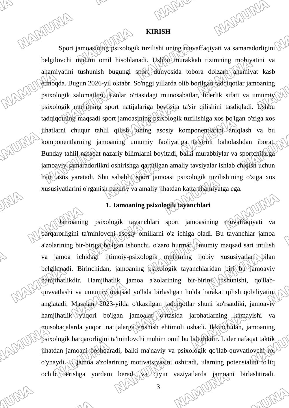Sport jamoasini psixologik tuzilishining oʻziga xos xususiyati — referat, 3-varaq
