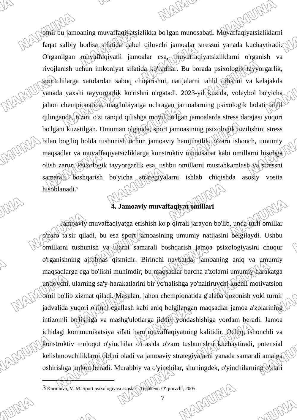 Sport jamoasini psixologik tuzilishining oʻziga xos xususiyati — referat, 7-varaq