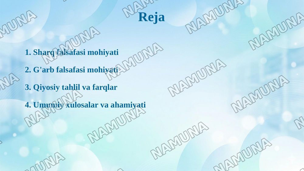 Falsafaning mohiyatiga oid sharq va g'arb mutafakkirlari tariflarini tasniflash — taqdimot, 2-slayd