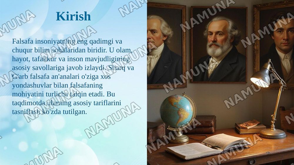 Falsafaning mohiyatiga oid sharq va g'arb mutafakkirlari tariflarini tasniflash — taqdimot, 3-slayd