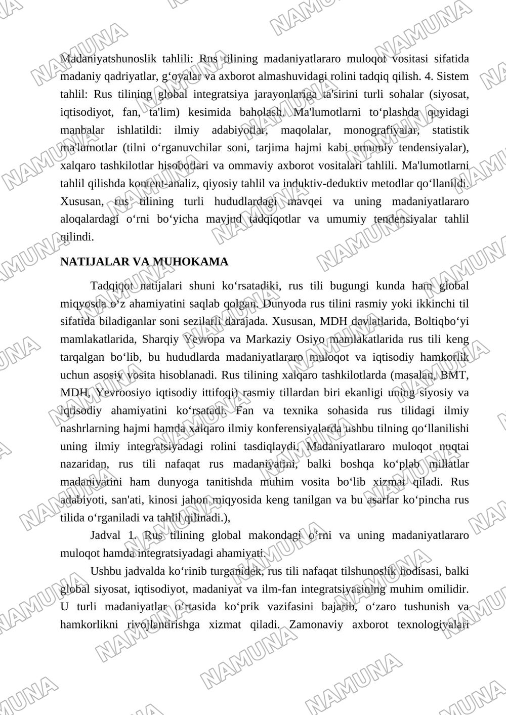 “RUS TILI GLOBAL MAKONDA: MADANIYATLARARO MULOQOT VA INTEGRATSIYA” — maqola, 3-varaq