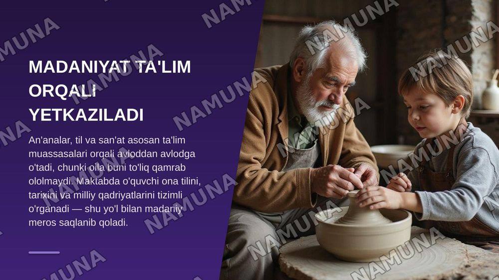Ta'lim, jamiyat va madaniyat — zamonaviy taqdimot, 6-slayd