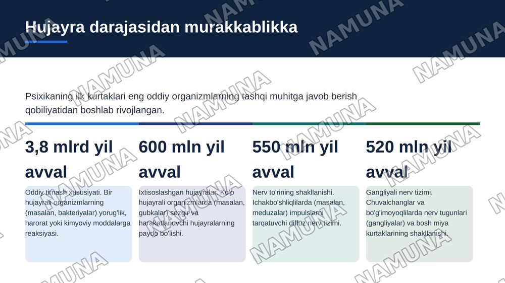 Psixikaning filogenetik taraqqiyoti — zamonaviy taqdimot, 4-slayd
