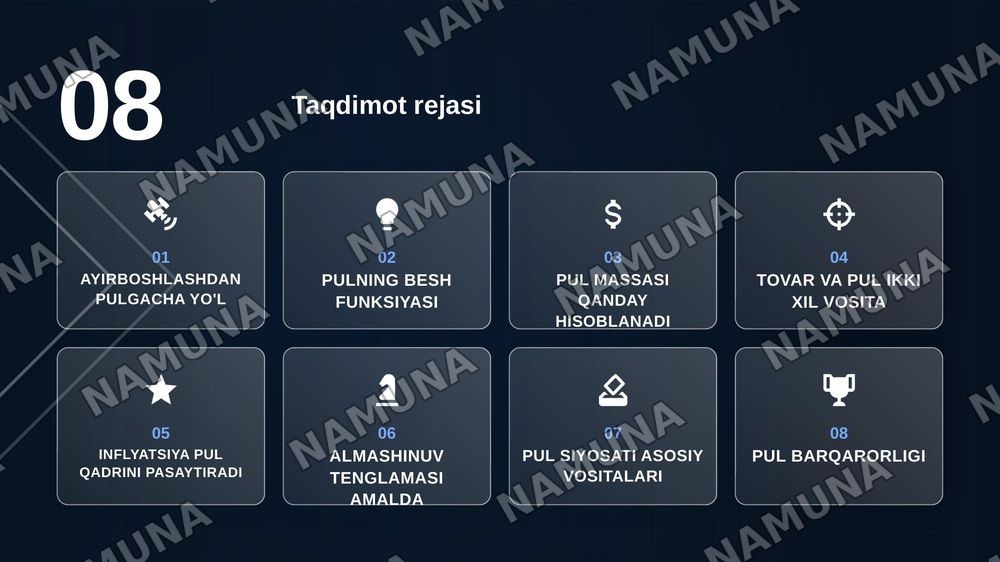 TOVAR VA PUL MUNUSABATLARI — zamonaviy taqdimot, 2-slayd
