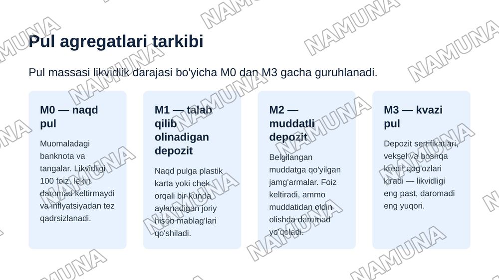 TOVAR VA PUL MUNUSABATLARI — zamonaviy taqdimot, 8-slayd
