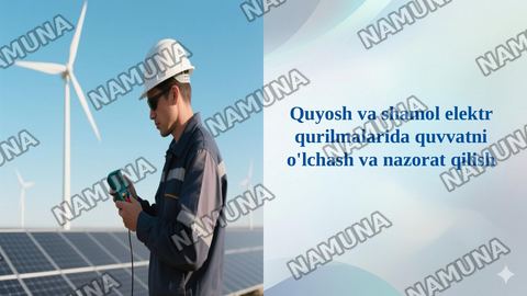 Quyosh va shamol elektr qurilmalarida quvvatni o'lchash va nazorat qilish — taqdimot