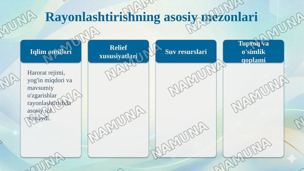 Oʻrta Osiyoni tabiiy geografik rayonlashtirish — taqdimot, 4-slayd