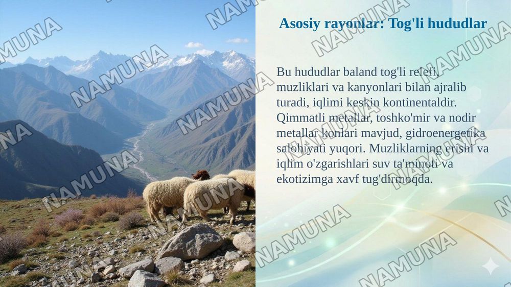 Oʻrta Osiyoni tabiiy geografik rayonlashtirish — taqdimot, 6-slayd