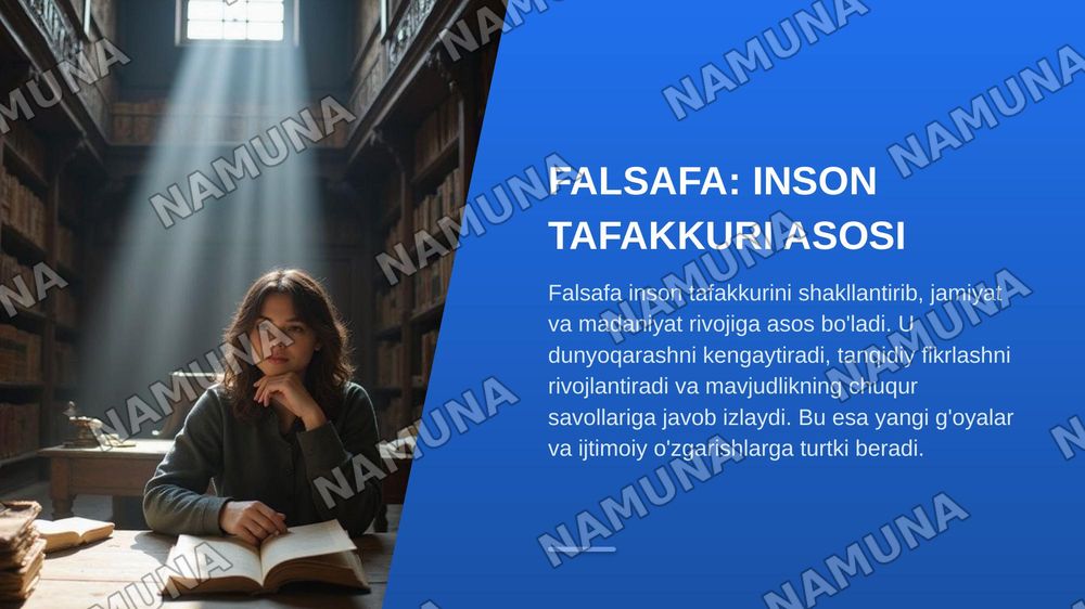 FALSAFIY TAFAKKUR
TARAQQIYOT BOSQICHLARI
G'ARB FALSAFASI — zamonaviy taqdimot, 3-slayd