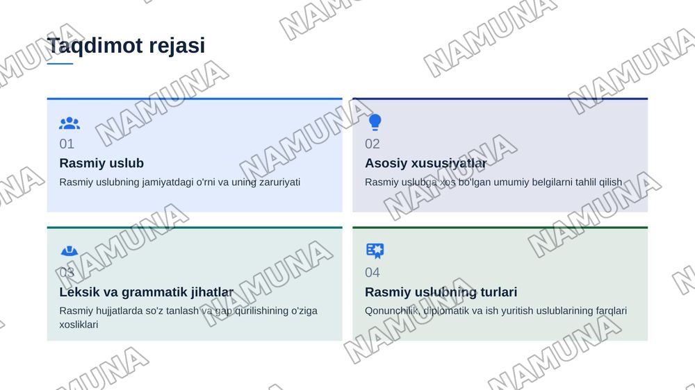 Rasmiy uslub va uning asosiy xususiyatlari — zamonaviy taqdimot, 2-slayd