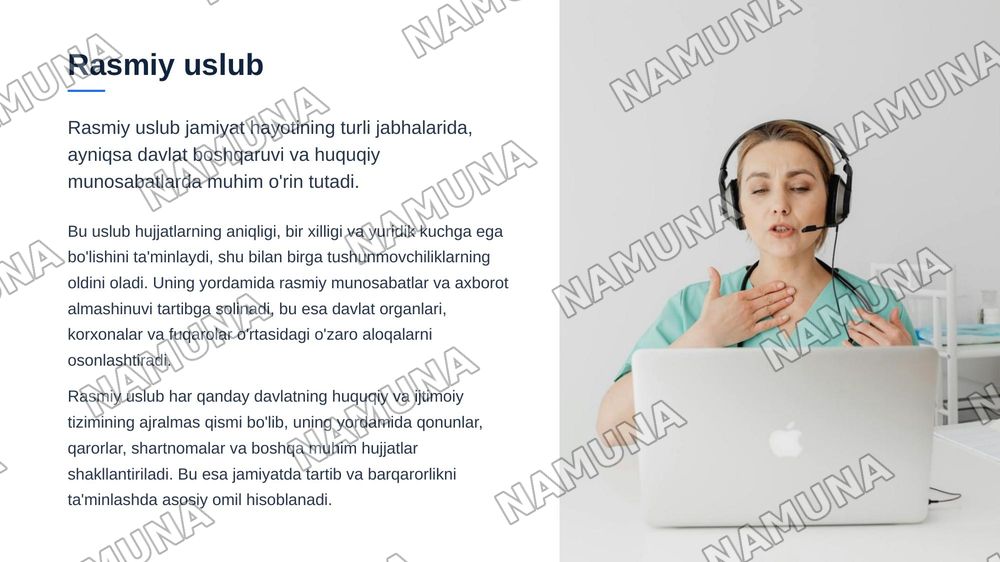 Rasmiy uslub va uning asosiy xususiyatlari — zamonaviy taqdimot, 3-slayd