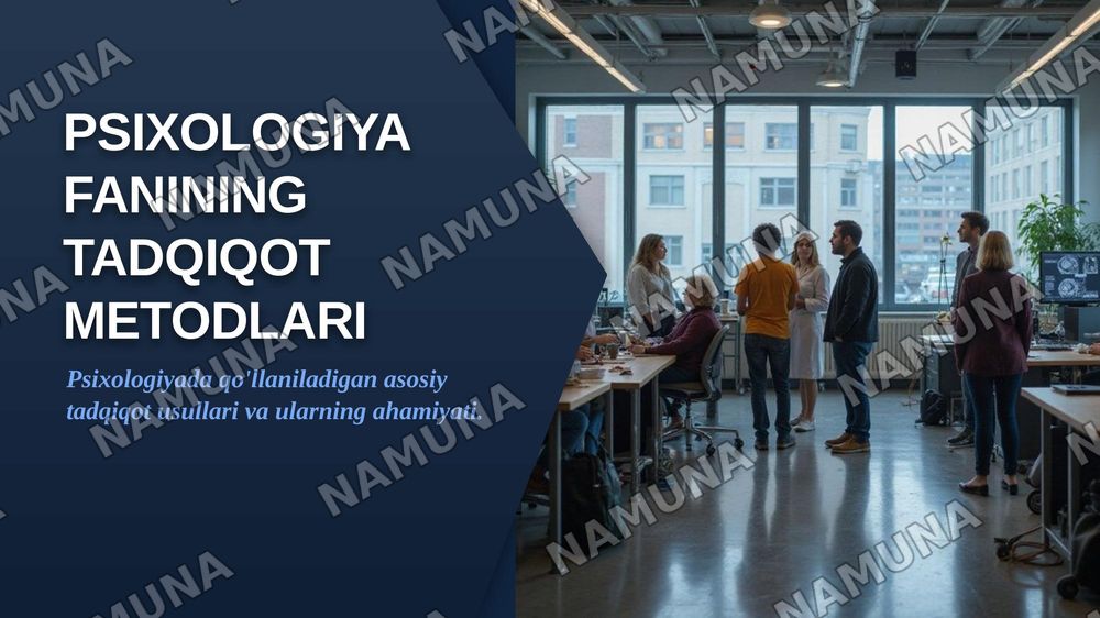 Psixologiya fanining tadqiqot metodlari — zamonaviy taqdimot, 1-slayd