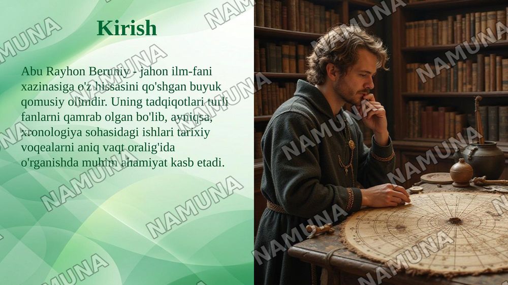 Abu Rayhon Beruniyning asarlarida xronologiyaga oid ma'lumotlar — taqdimot, 3-slayd