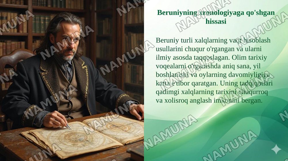 Abu Rayhon Beruniyning asarlarida xronologiyaga oid ma'lumotlar — taqdimot, 5-slayd