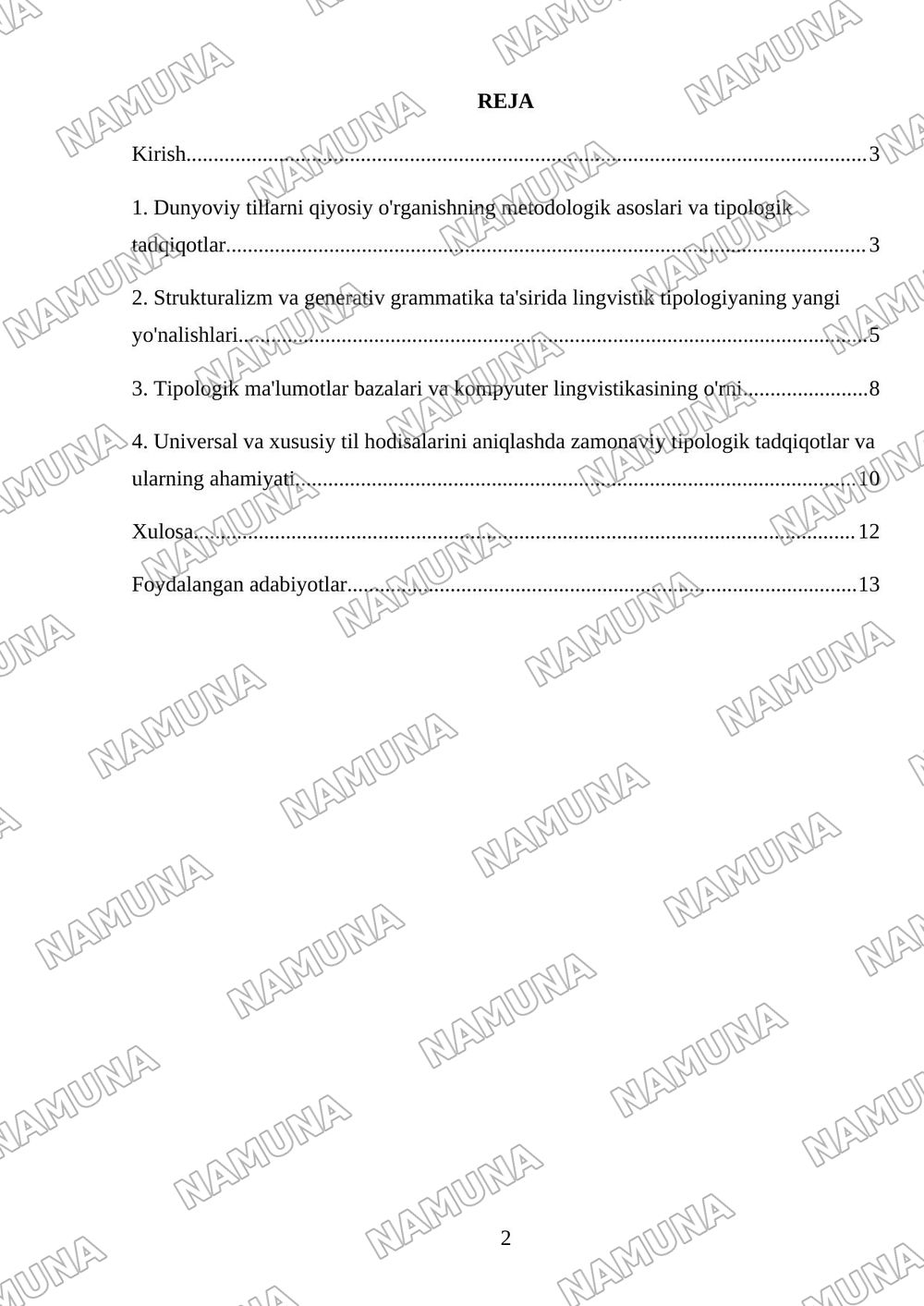 Lingvistik tipologiyaning shakllanishi va rivojlanish bosqichlari (Xronologik jadval tuzish va bosqichlarni sharhlash yakka tartibda) — mustaqil ish, 2-varaq