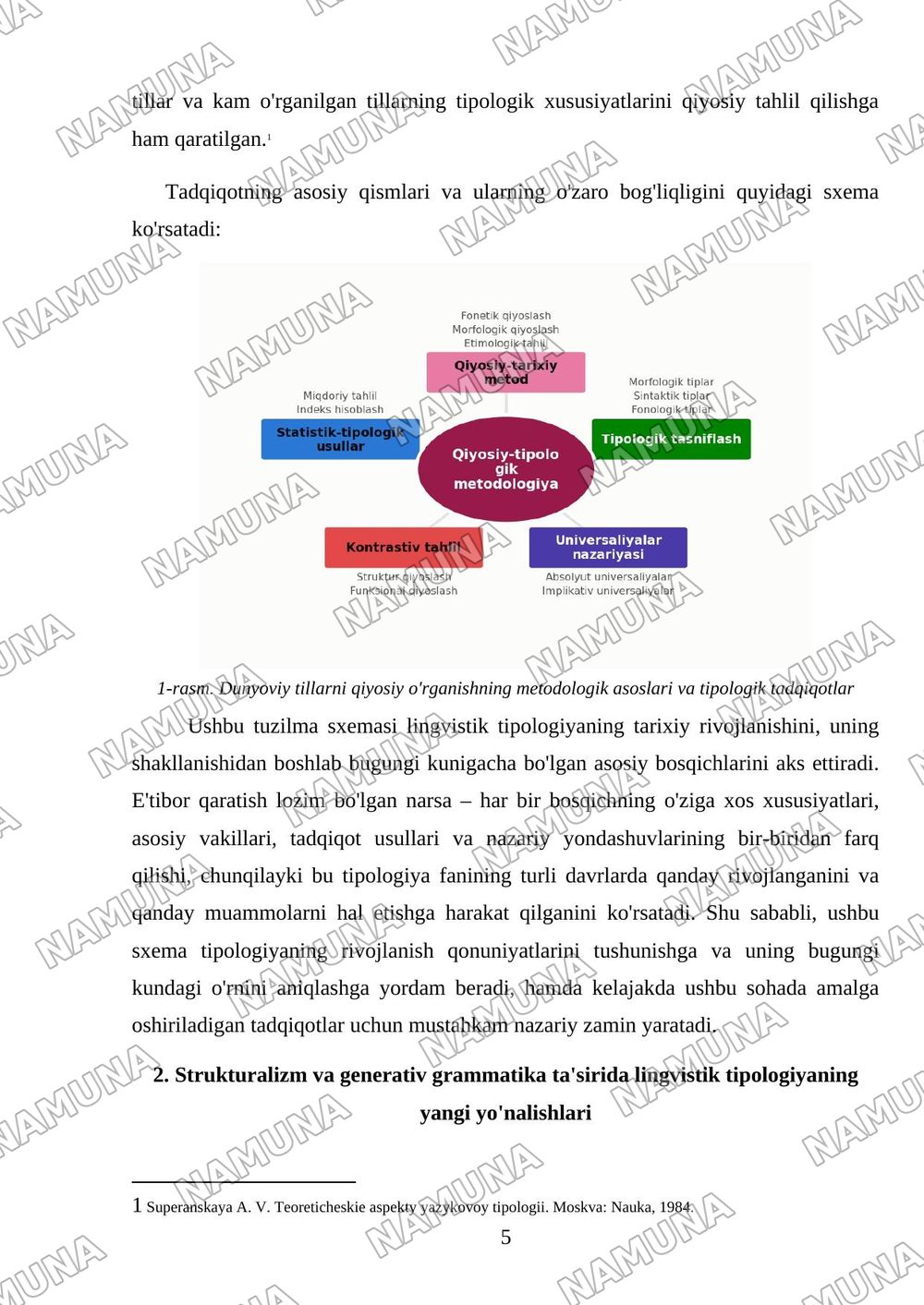 Lingvistik tipologiyaning shakllanishi va rivojlanish bosqichlari (Xronologik jadval tuzish va bosqichlarni sharhlash yakka tartibda) — mustaqil ish, 5-varaq