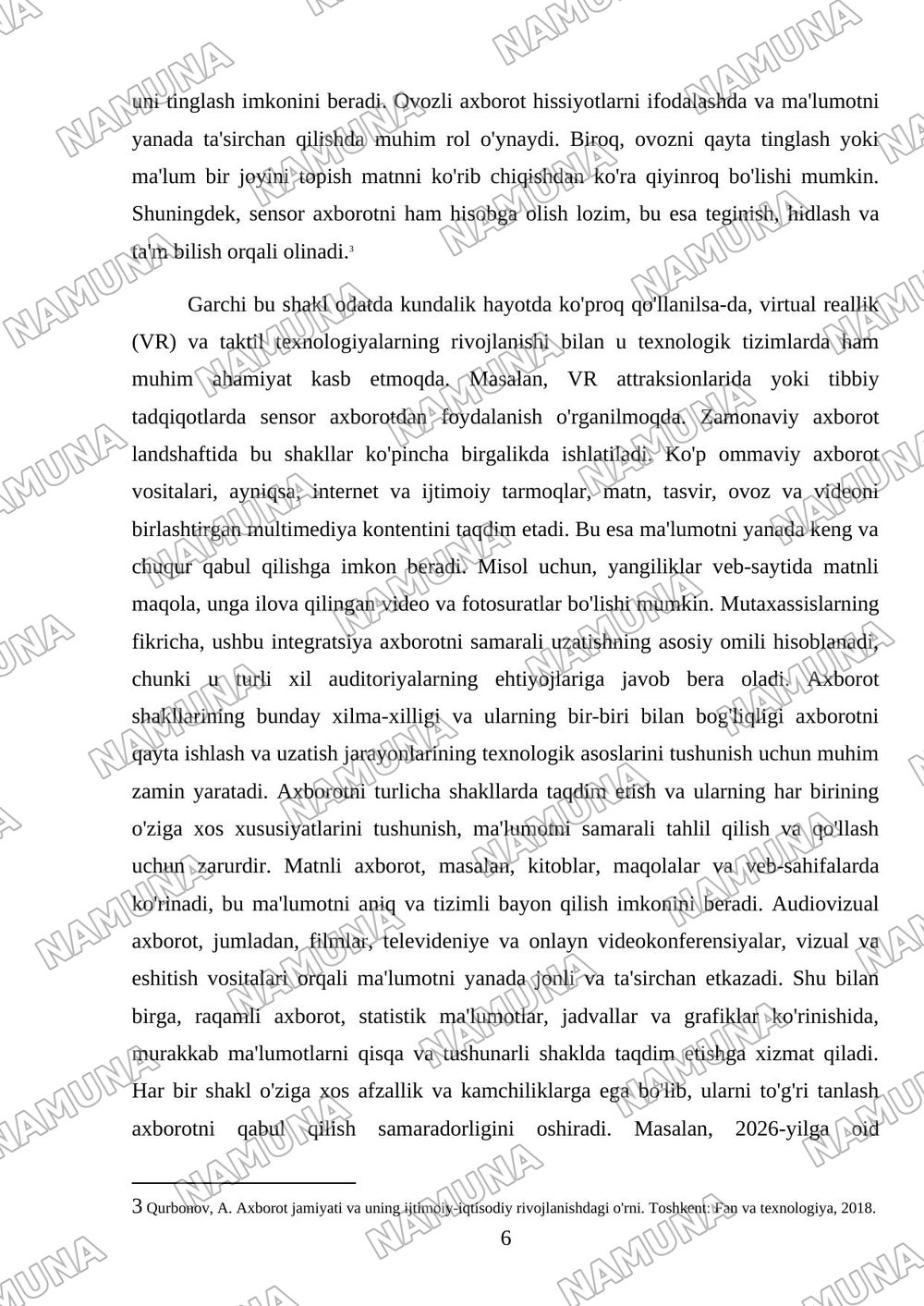 Axborot tushunchasi — mustaqil ish, 6-varaq