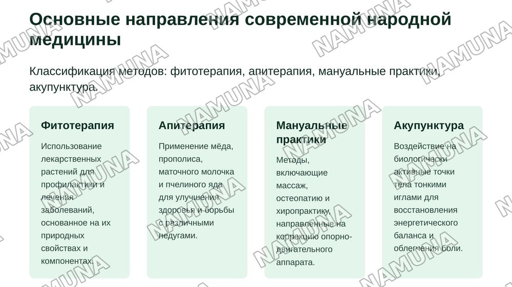 Современные методы народной медицины — zamonaviy taqdimot, 7-slayd