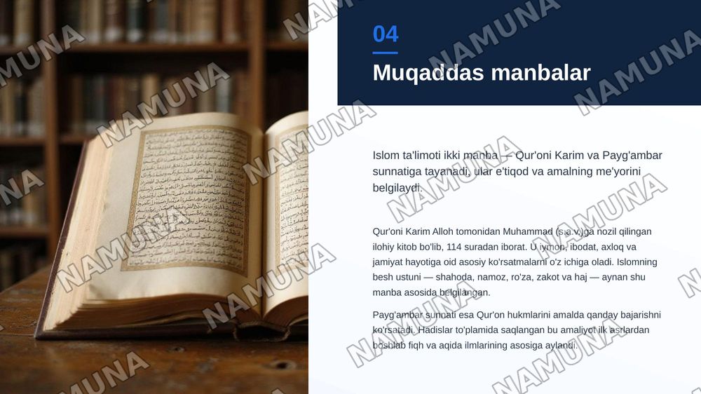 Islom dini va unga kirish — zamonaviy taqdimot, 5-slayd