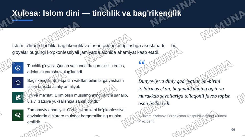 Islom dini va unga kirish — zamonaviy taqdimot, 7-slayd