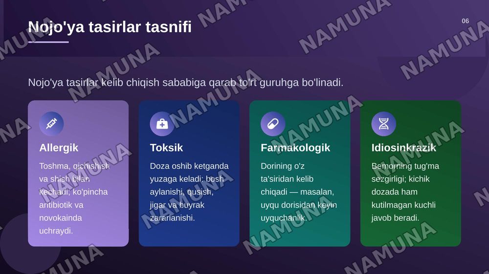 Dori vositalari va ulardan foydalanish usullari. Dori vositalarining shakli, saqlash shartlari. Davolash rejimi, yuborish usullari. Eng keng tarqalgan nojo'ya tasvirlar va asoratlar — zamonaviy taqdimot, 7-slayd