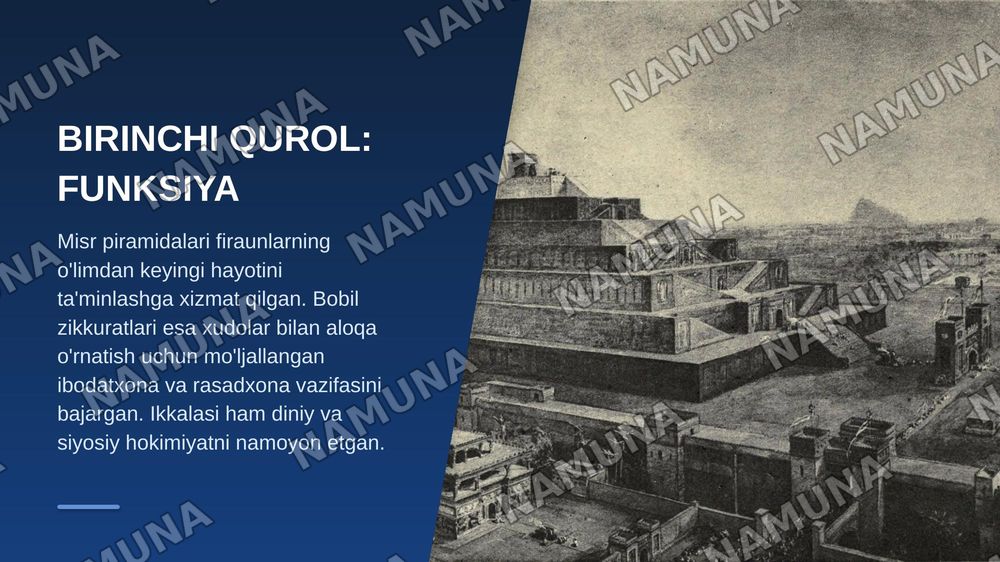 Gadimgi Misr, Bobil va riyaning 3ta qurolligi arxitchtinasi — zamonaviy taqdimot, 8-slayd