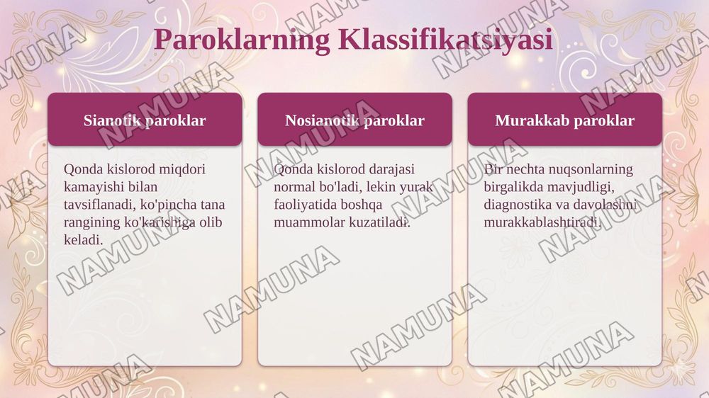 Neonatal chaqaloqlarda yurak paroklari ( Oq paroklari) — taqdimot, 5-slayd